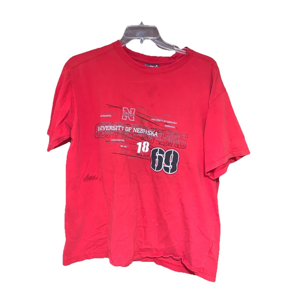 Rare Vintage Nebraska Cornhuskers Basic Tee W/ Defects Size Large